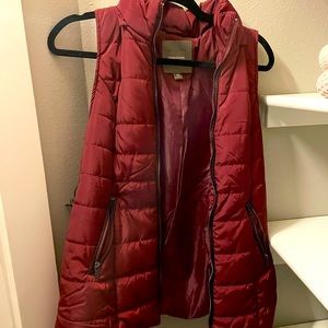 Maroon puffer vest. From Maurice’s. Size medium